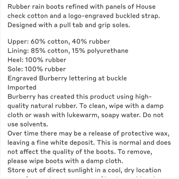 Burberry House Check Rubber Rain Boots 38 7.5 8 Worn Once - Picture 11 of 11